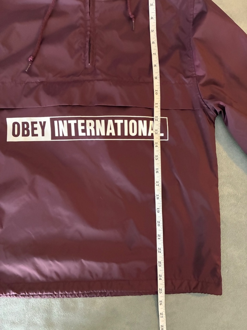 Obey Burgundy Fleece Lined Windbreaker Jacket - Picture 7 of 7